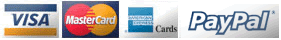 We accept Paypal, Checks, Visa, MasterCard, and American Express